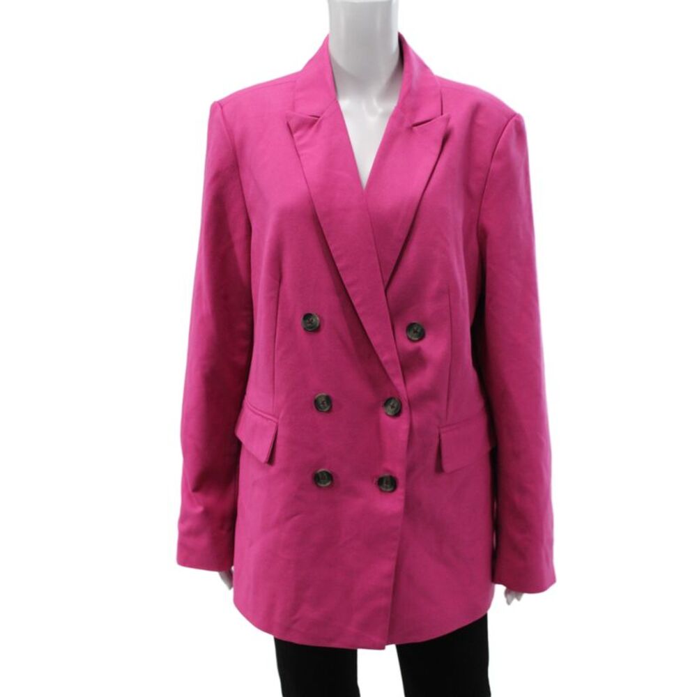 Blue Revival Womens Basic Jacket Pink Long Sleeve Button Closure Size L